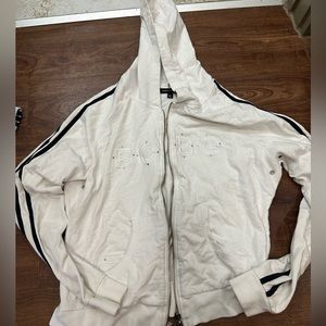 Vintage white and black striped BCBG maxazria sweatshirt hoodie EUC